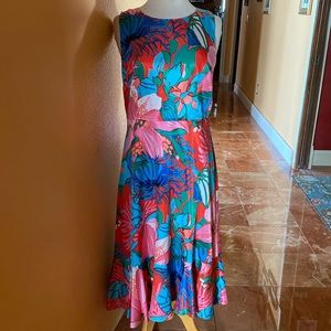 Talbots RSVP silky floral occasion dress sz 6